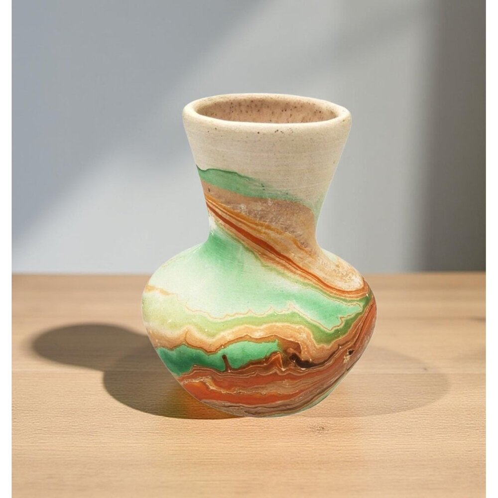 vintage nemadji native clay pottery small vase